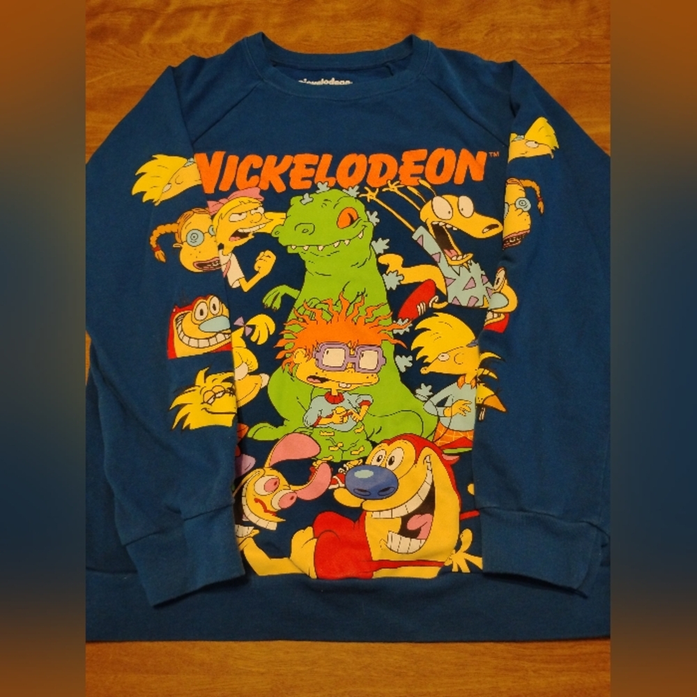 Nickelodeon Vintage 90s Style Cartoons Womens Juniors M (8-10) Sweater Sweatshir